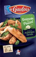 Emincés de poulet, crème asperges vertes