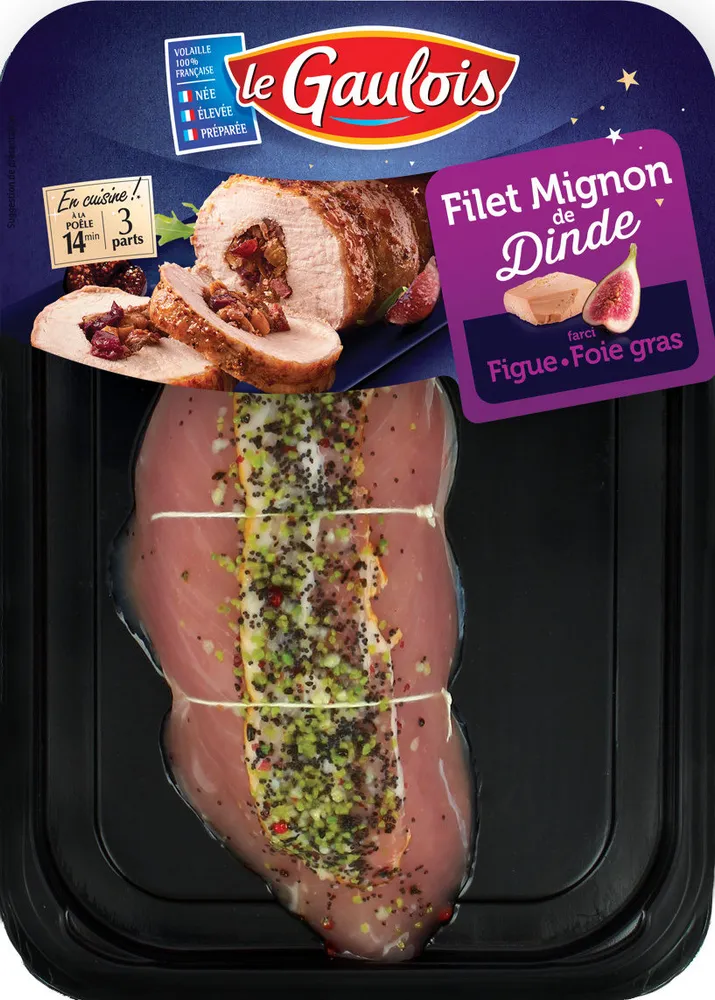 filet mirgnon de dinde farci figues et foie gras