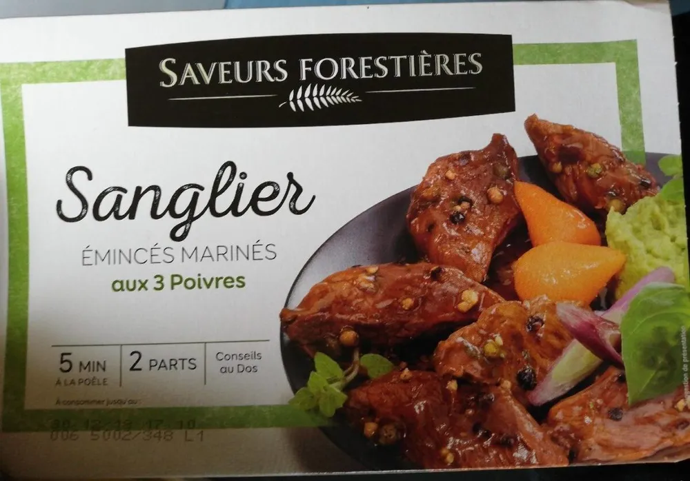 Sanglier émincés marinés aux 3 poivres