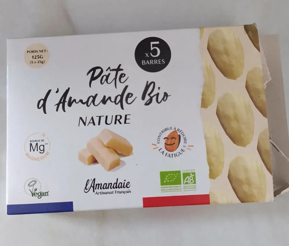 Pâte d'amande bio nature