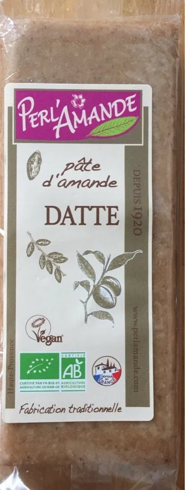 Pâte d'amande bio à la datte