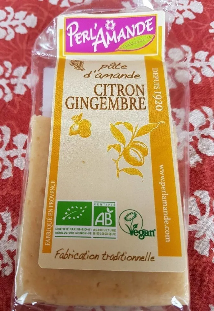 Pâte d'amande citron gingembre