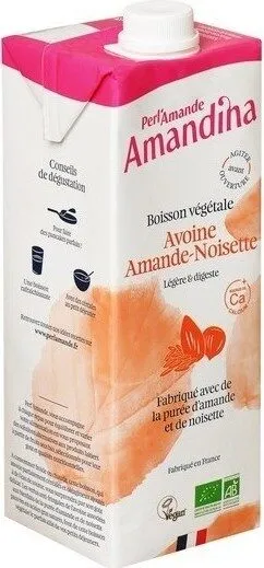 Boisson végétale avoine amande noisette