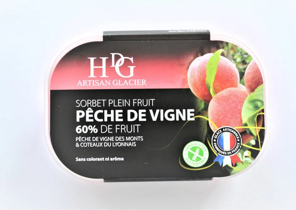 Sorbet peche vigne