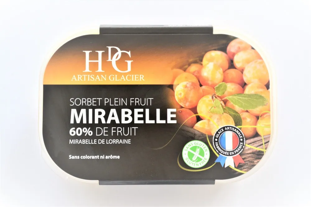 Sorbet plein fruit MIRABELLE DE LORRAINE IGP, 60% de fruit