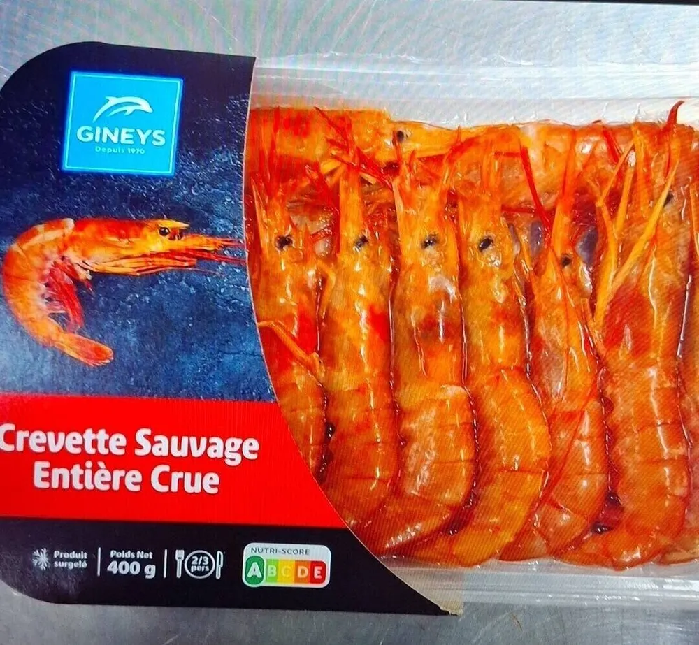 Crevettes sauvages entières crues