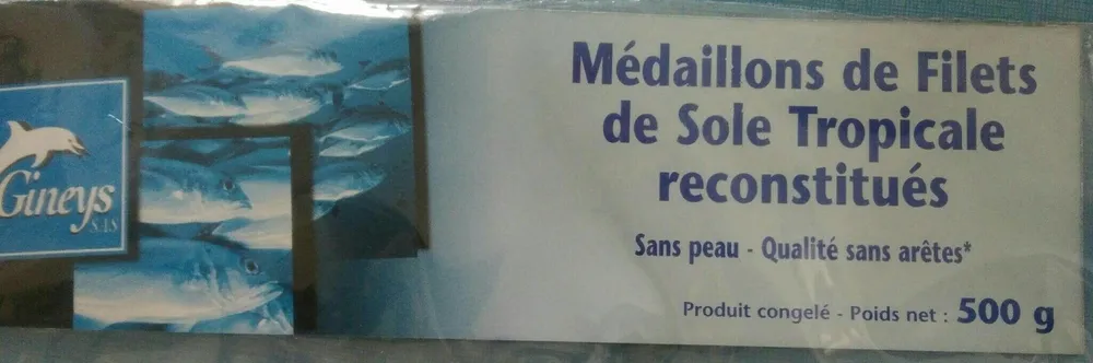 Médaillons de filets de sole tropicale reconstitués