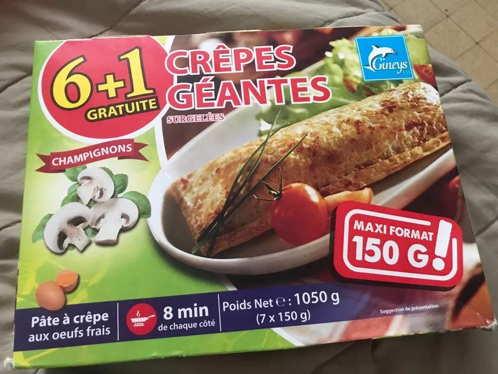 Crêpes Géantes Surgelées (Champignons)