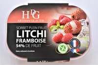 Sorbet plein fruit litchi framboise