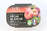 Sorbet plein fruit PÊCHE BLANCHE, 60% de fruit