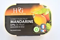 Sorbet plein fruit MANDARINE, 57% de fruit