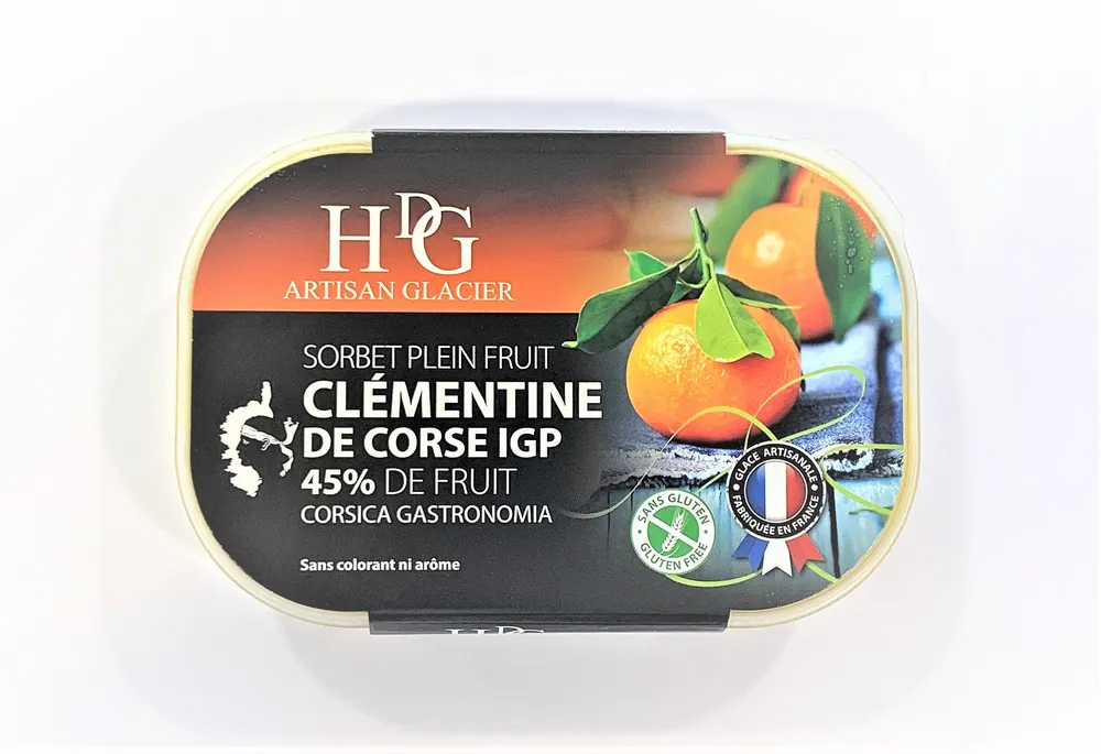 Sorbet plein fruit CLEMENTINE CORSE IGP, 45% de fruit