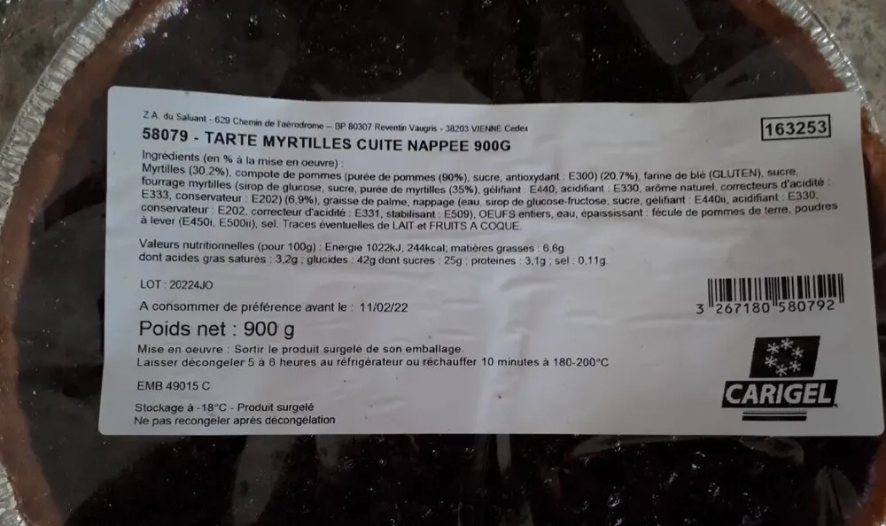 Tarte myrtille nappé