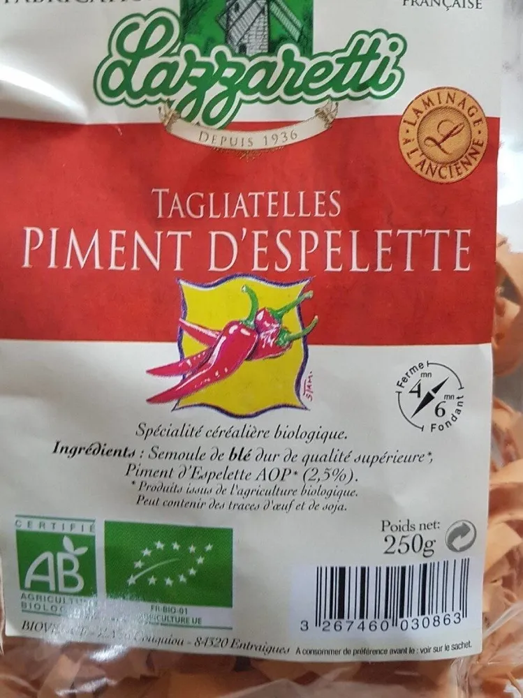 Tagliatelles piment espelette