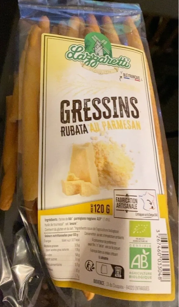 Gressins rubata ail parmesan