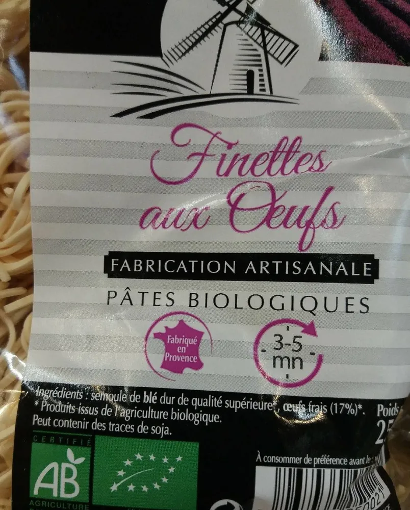 250G Finettes Bio Oeufs Frais