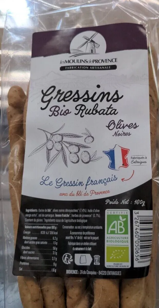 Gressins Bio Rubata aux olives noires