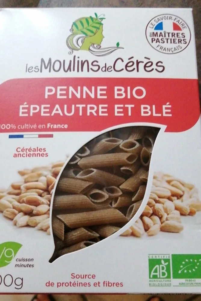 Penne Bio épeautre et blé