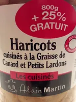 Haricots cuisinés à la graisse de canard et petits lardons
