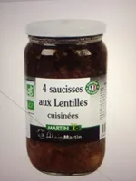 4 Saucisses aux lentilles cuisinées