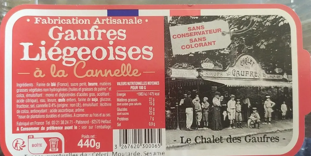 Gaufres liégeoise à la cannelle