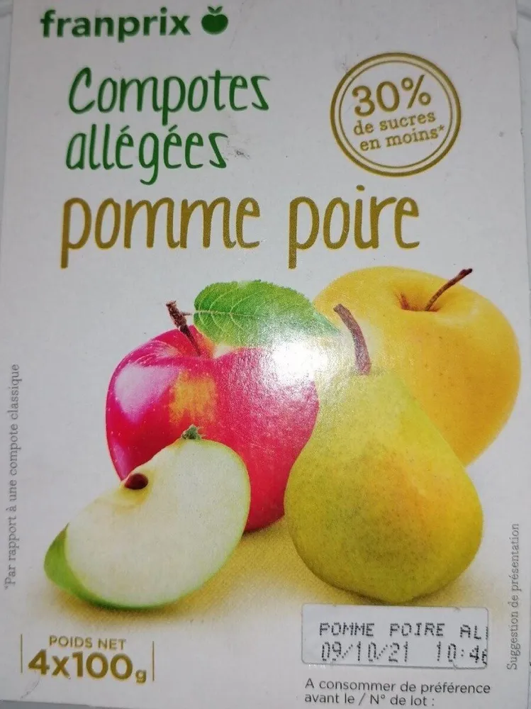 Compote allégées pomme poire