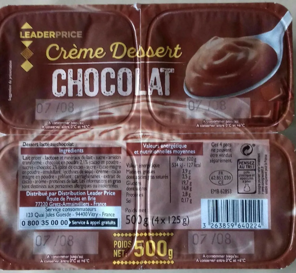 Creme dessert chocolat