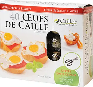 Oeufs de caille Caillor 2x20 + ciseaux