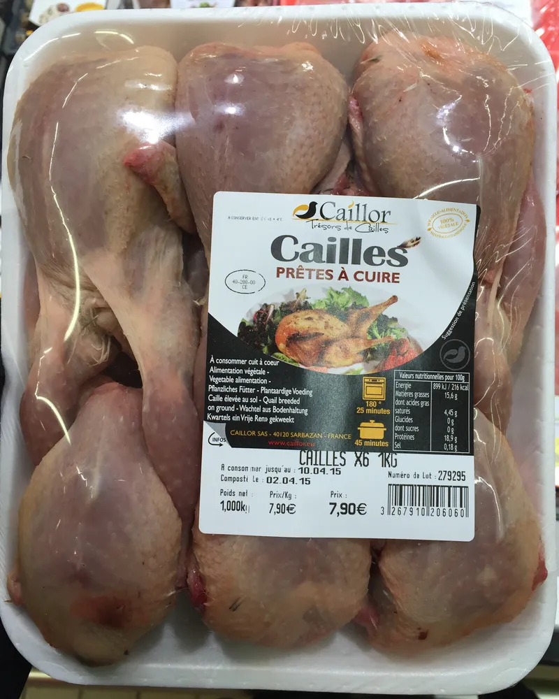 Cailles prêtes à cuire