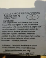 Caille farcie raisin-cognac