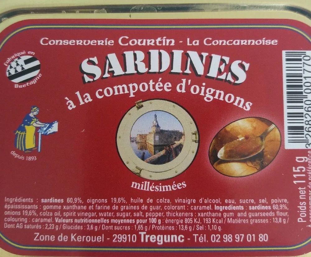 Sardines à la compotée d'oignons