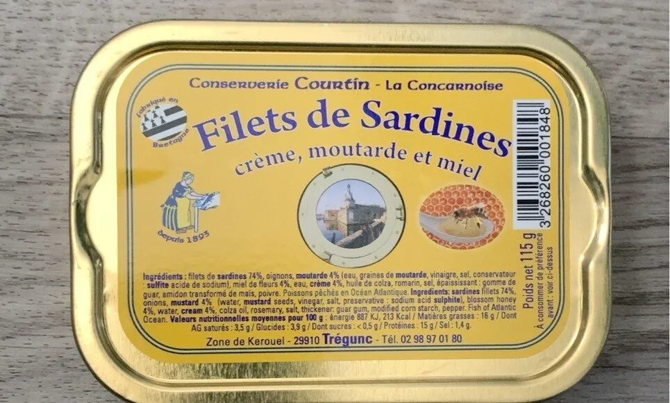 Sardines crème, moutarde et miel