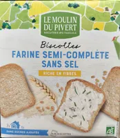 Biscottes semi-complète sans sel