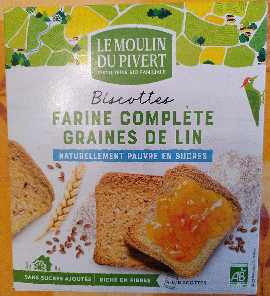 Biscottes farine complète graines de lin