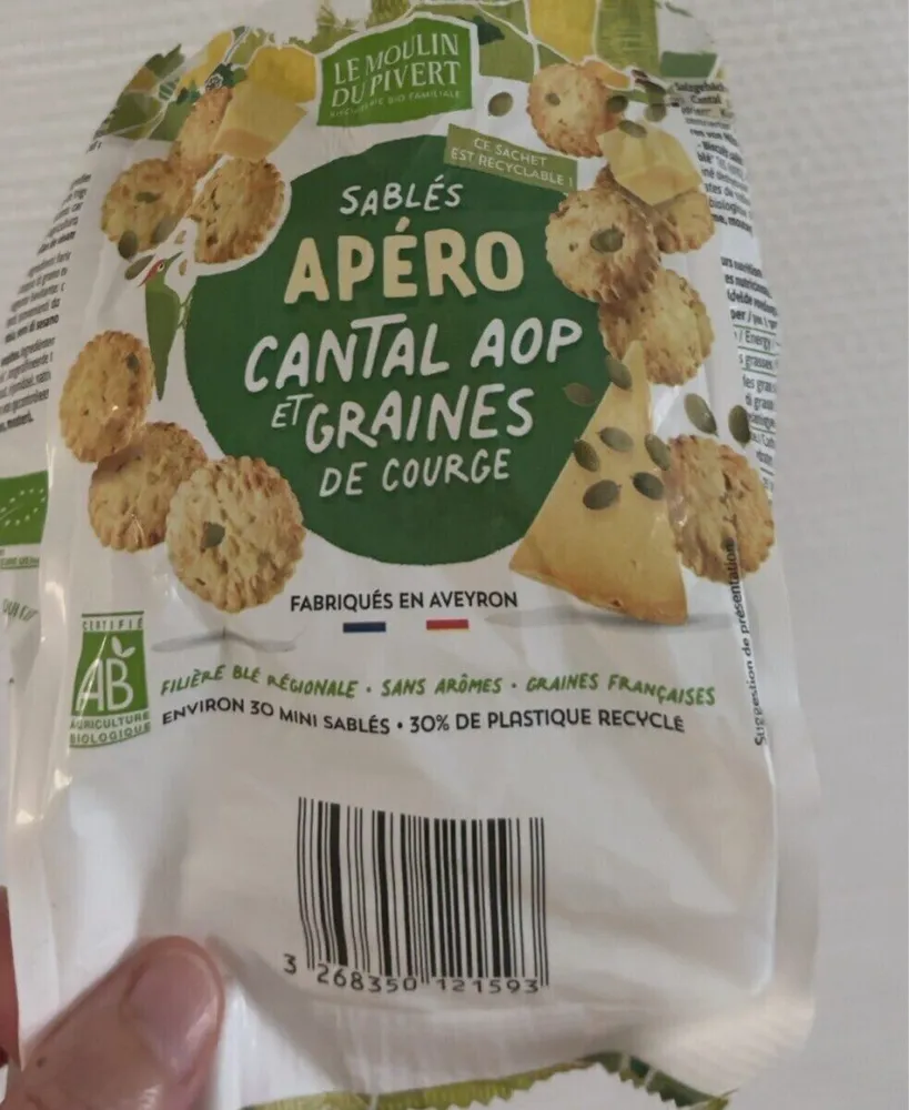 SABLÉS APÉRO CANTAL AOP ET GRAINES DE COURGE