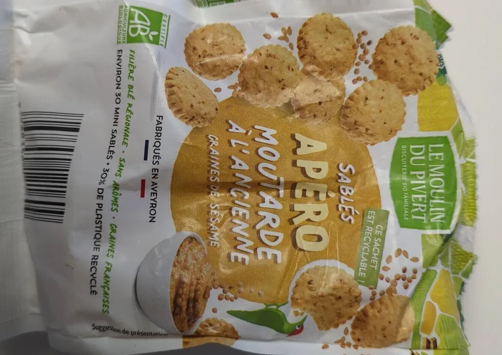 Sablés apéro moutarde à l'ancienne graines de sésame