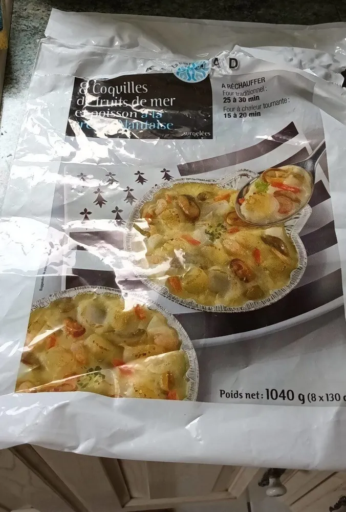 Coquilles  de fruits de mer et poisson à la crème nantaise