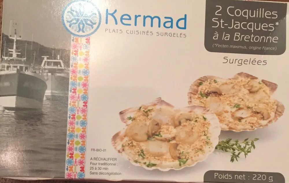 2 coquillew St-Jacques à la bretonne