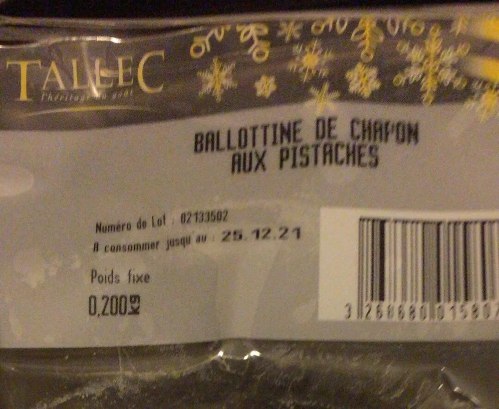 Ballotine de chapon aux pistaches