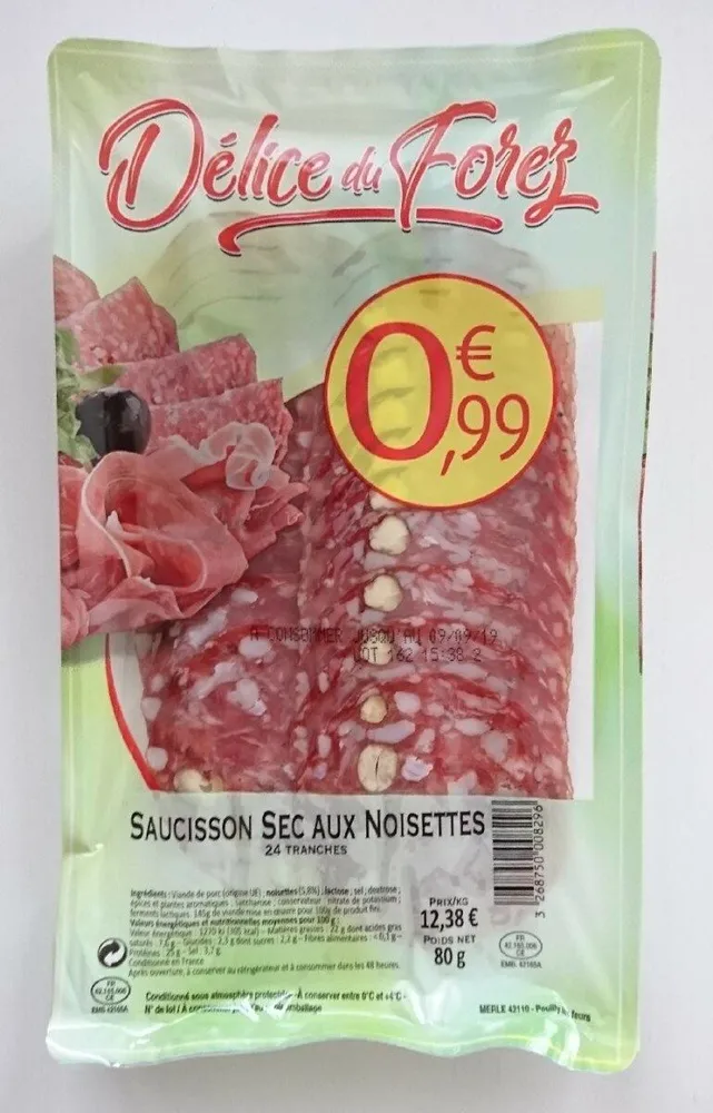 Saucisson sec aux noisettes