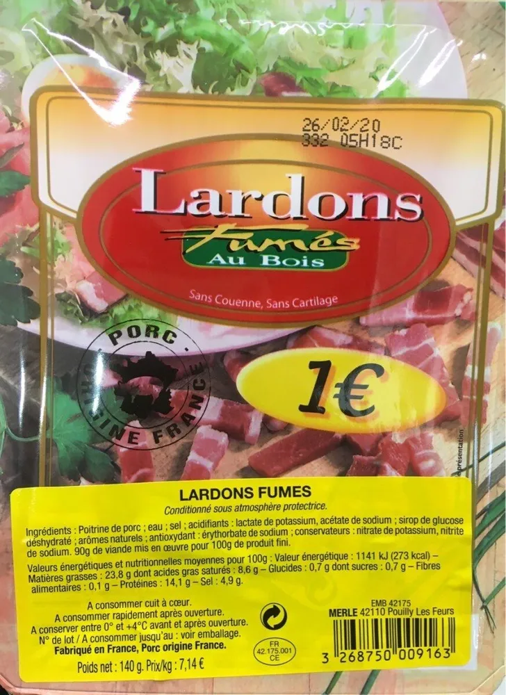 Lardon fumés au bois