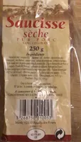 Saucisse seche pur porc