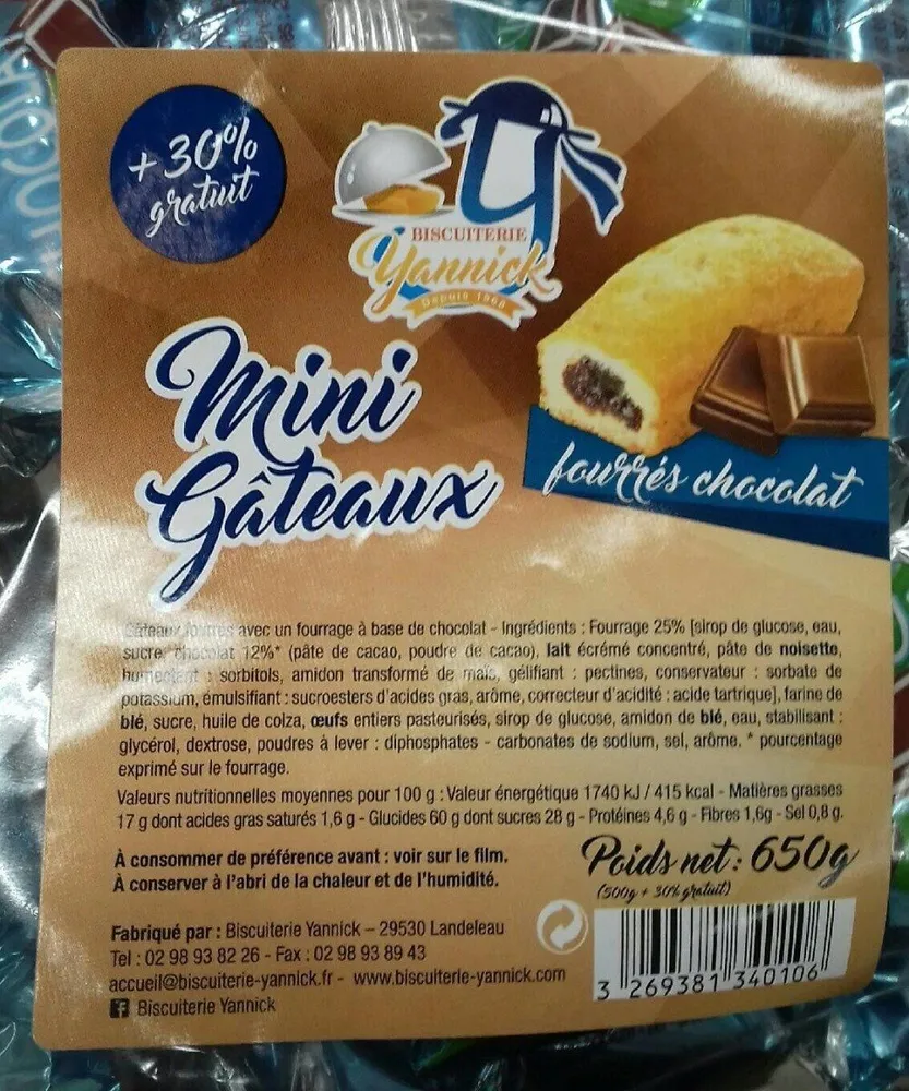 Mini gâteaux fourrés chocolat