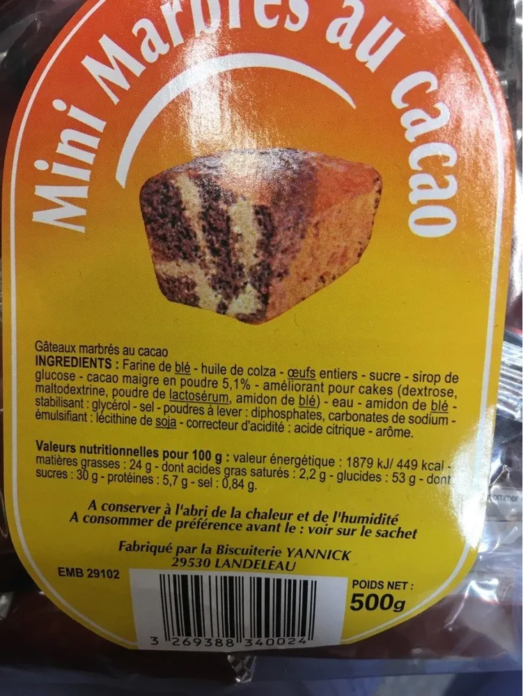 Mini marbrés au chocolat