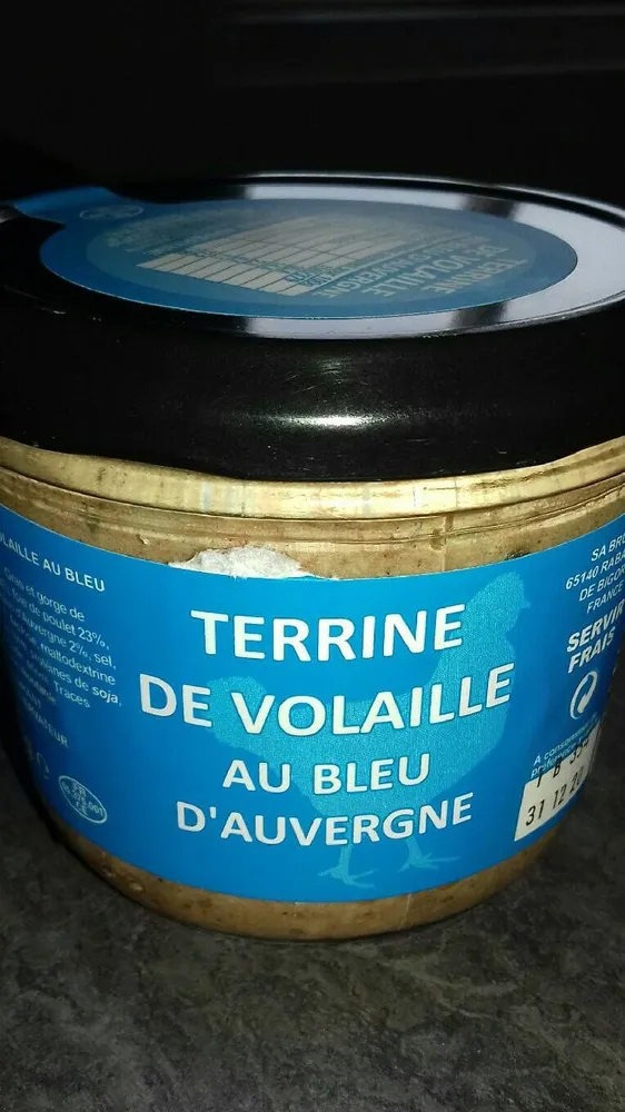 Terrine volaille au bleu d'Auvergne