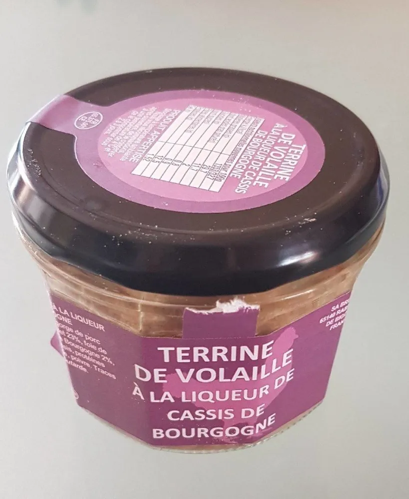 Terrine de volaille à la liqueur de cassis de Bourgogne