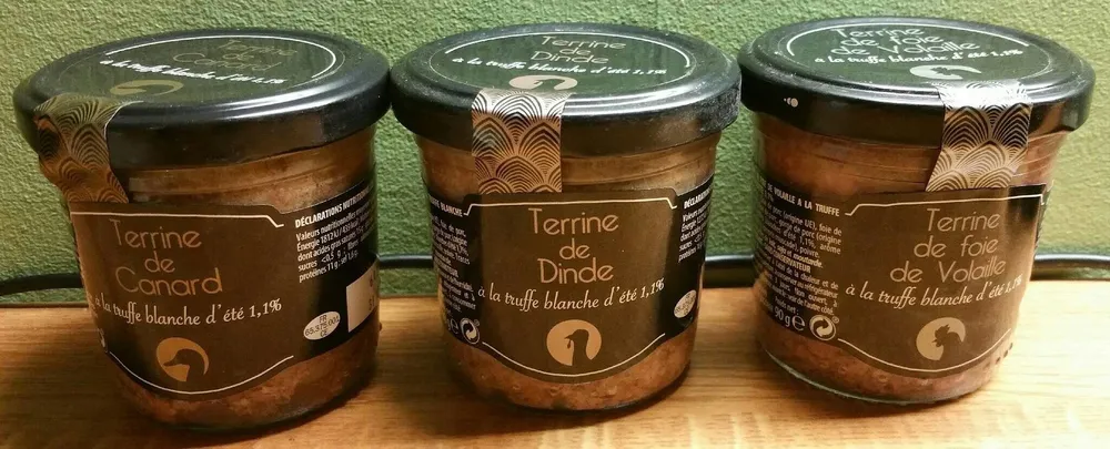 Trio de terrines à la truffe blanche d'été 1,1%