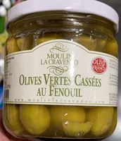 Olives vertes cassées au fenouil
