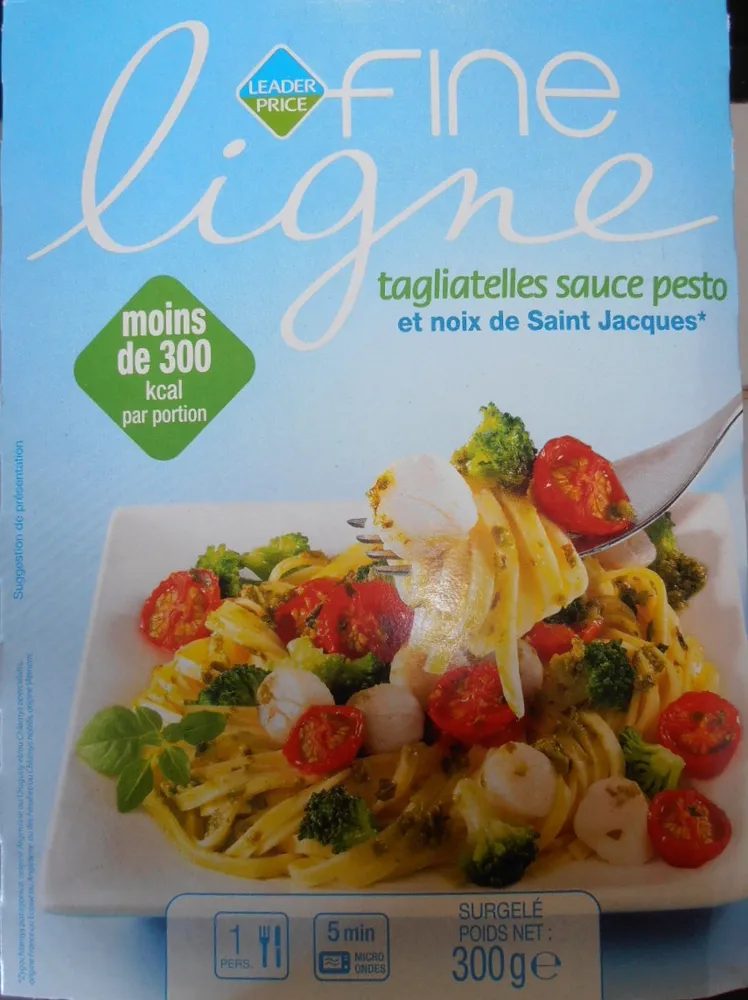 Tagliatelles sauce pesto et noix de Saint Jacques*, Surgelé
