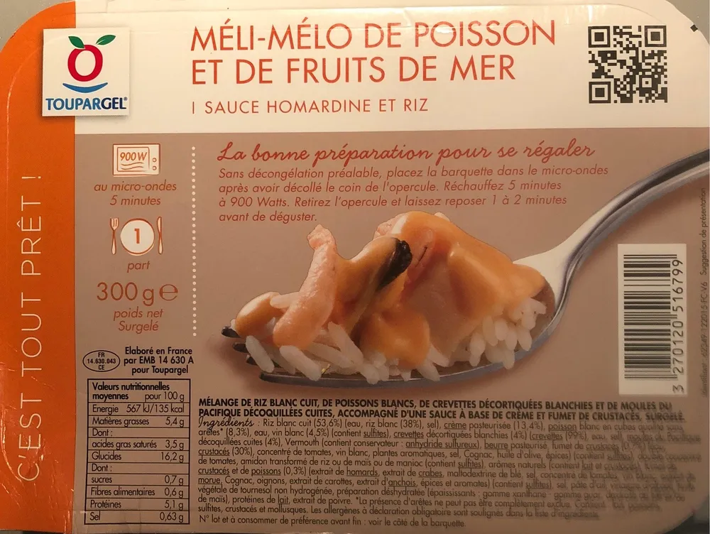 Meli-mélo de poisson et de fruit de mer